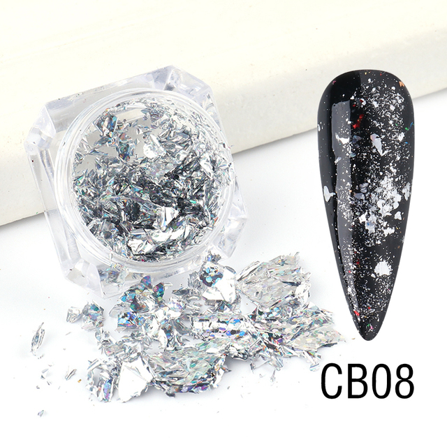 Box Gold Glitter Flakes Irregular Aluminum Foil Sequins For Nails Chrome Powder Winter Manicure Nail Art Decorations LY1858-1