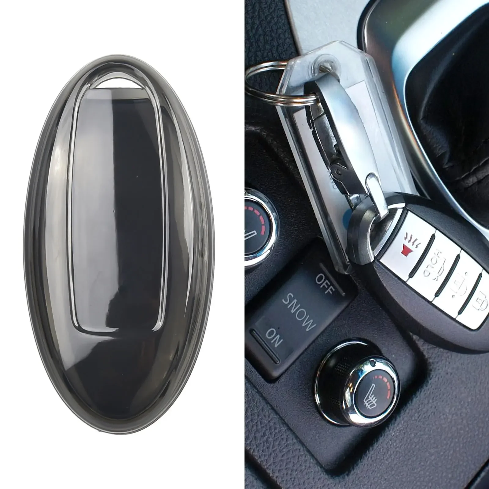 

TPU Car Key Case Covers Shell Fob For Nissan For Infiniti Black Transparent Key Fob Case Covers Holder Accessories