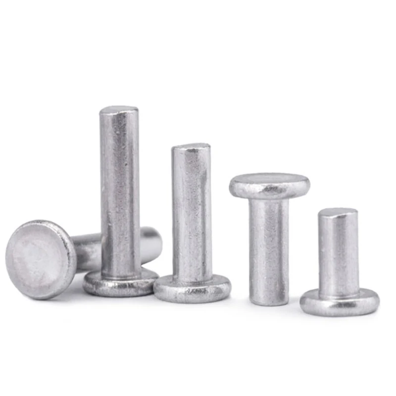 Aluminum Flat Head Solid Rivets For Pot Repair Use Solid Rivets M3-M6 Length 5-30mm 50 Pieces