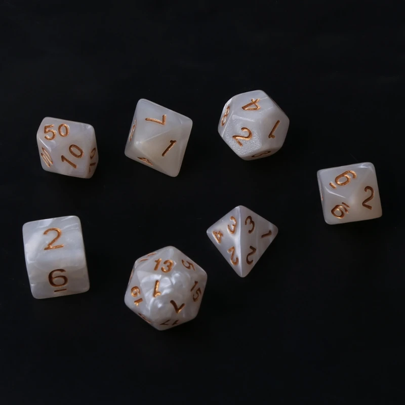 

7 черносторонних кубиков D4 D6 D8 D10 D12 D20, набор ролевых поли-игр
