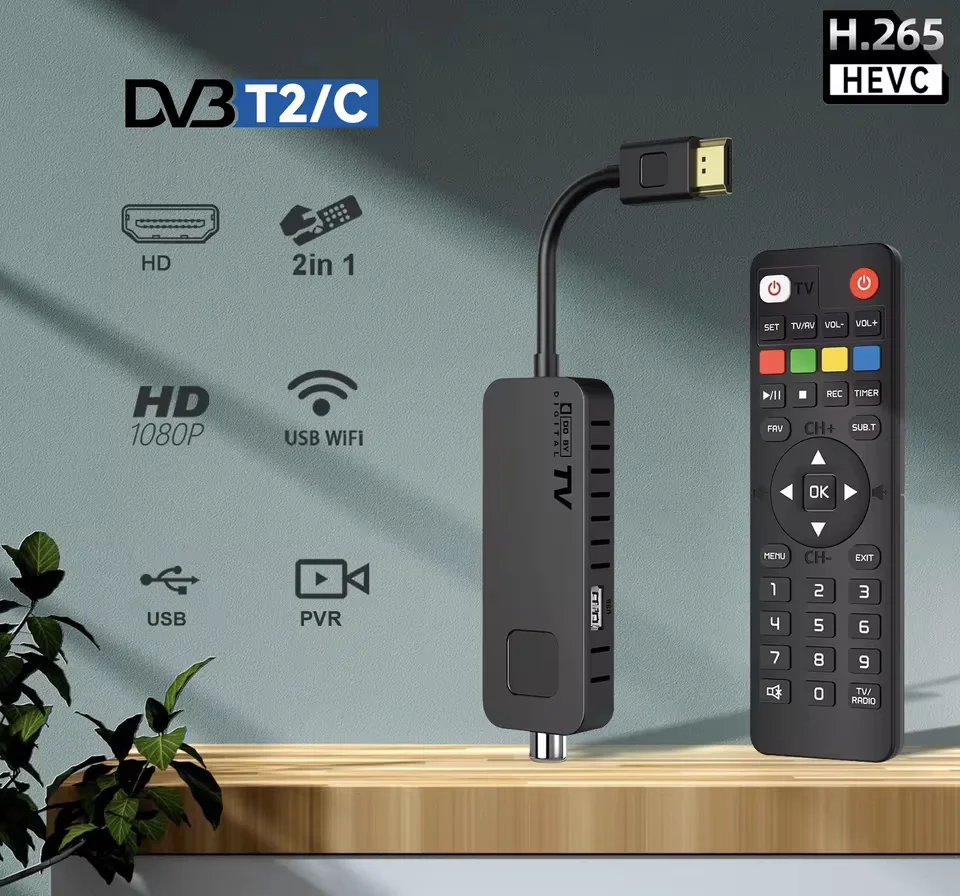 Digital TV Decoder Dluxury U3mini DVB T2 DVB C Digital TV Decoder HD Free TV Channels 7Days EPG Tuner For Spain France Itlay Columbia ect