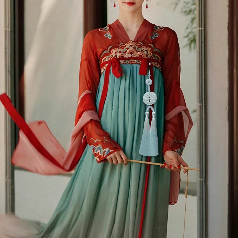 Chinesisches traditionelles Handwerk Hanfu alten Stil Taille Jade Ornament Hanfu Quaste Anhänger Cheong sam Hanfu Kleid Taille Dekor – Detail 4