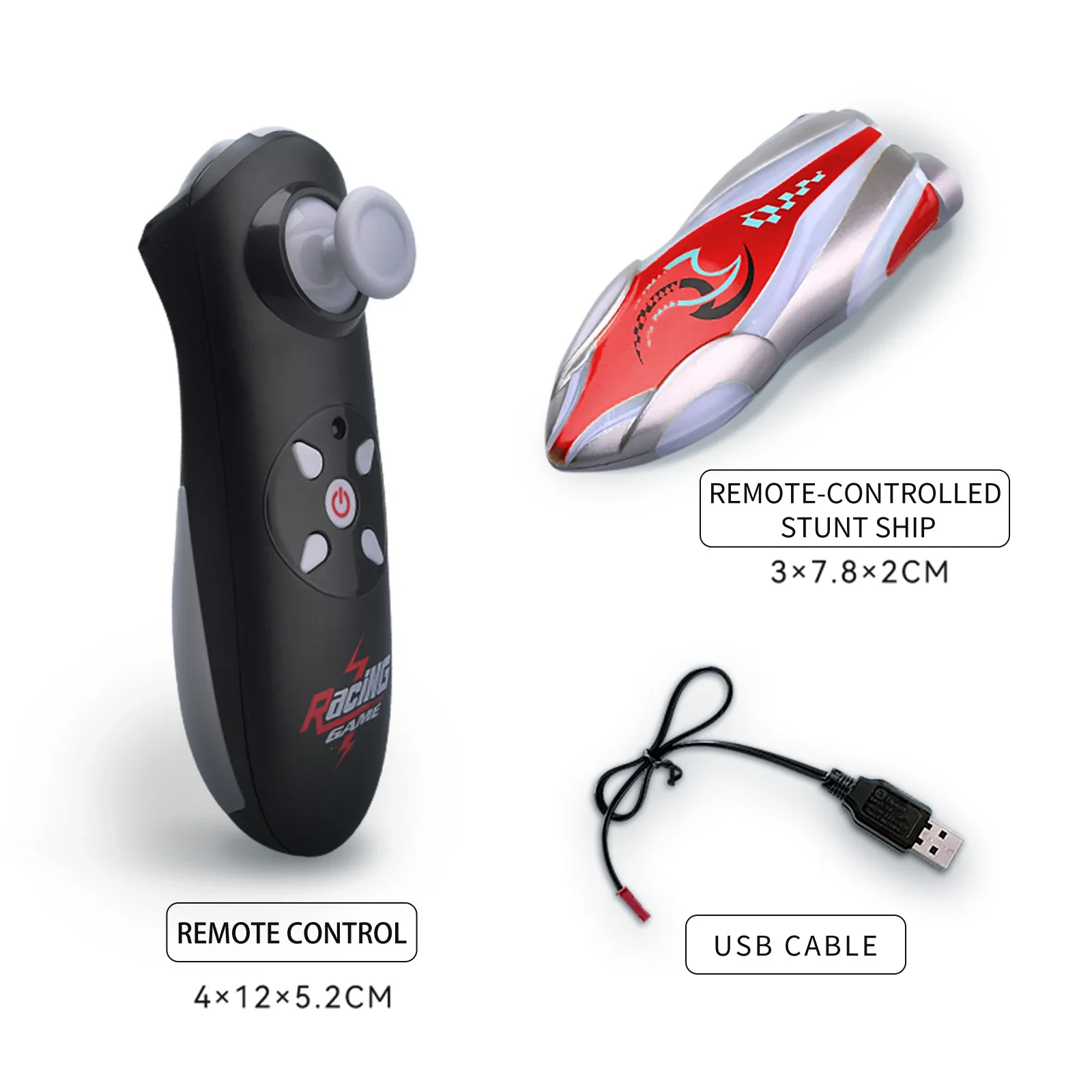 Mini Rc Boat Stunt 360 Degree Radio Remote Controlled High Speed Ship with Led Light Palm Boat Summer Water Toy Pool Toys Gifts