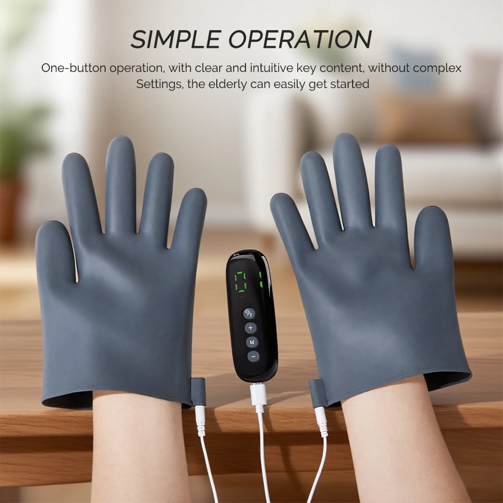 Electric Massage Gloves EMS Pulse Body Massager Microcurrent Muscle Stimulator Relieve Fatigue Muscle Relaxation Massage Gloves