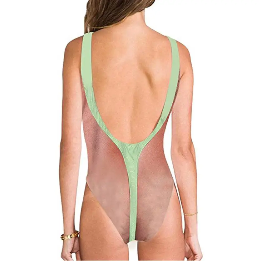 Borat engraçado quente impresso uma peça maiô feminino sexy peito cabelo maiô verão roupa de banho piada bather noveltybeachwear