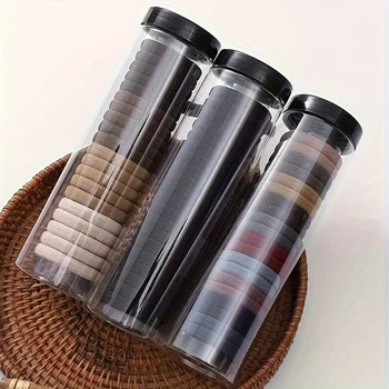 20pc Set High Elasticity Plush Fabric Hair Ties - Minimalist Style Solid Color Rubber Bands - Soft Towel Texture Hair Elastics