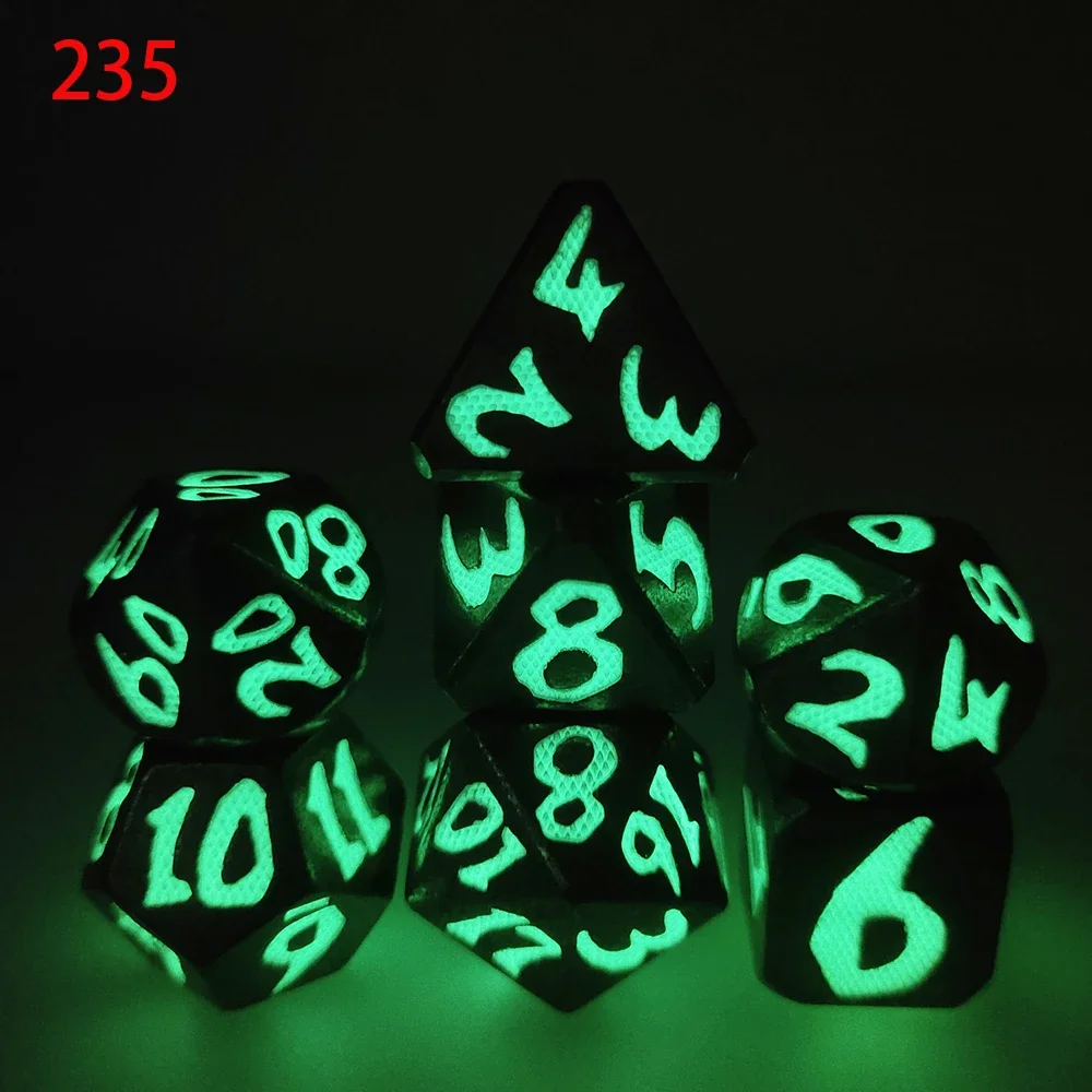 

DND Glow-in-the-dark Dice Polyhedral Metallic Dice D+D Dice Set For Dungeon and Dragon Pathfinder Role Playing Game(RPG)MTG Game
