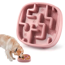 Eco-Friendly Non-Slip Slow Feeder Bowl for Dogs - Fun Anti-Gulping Design (B Macaron Pink)