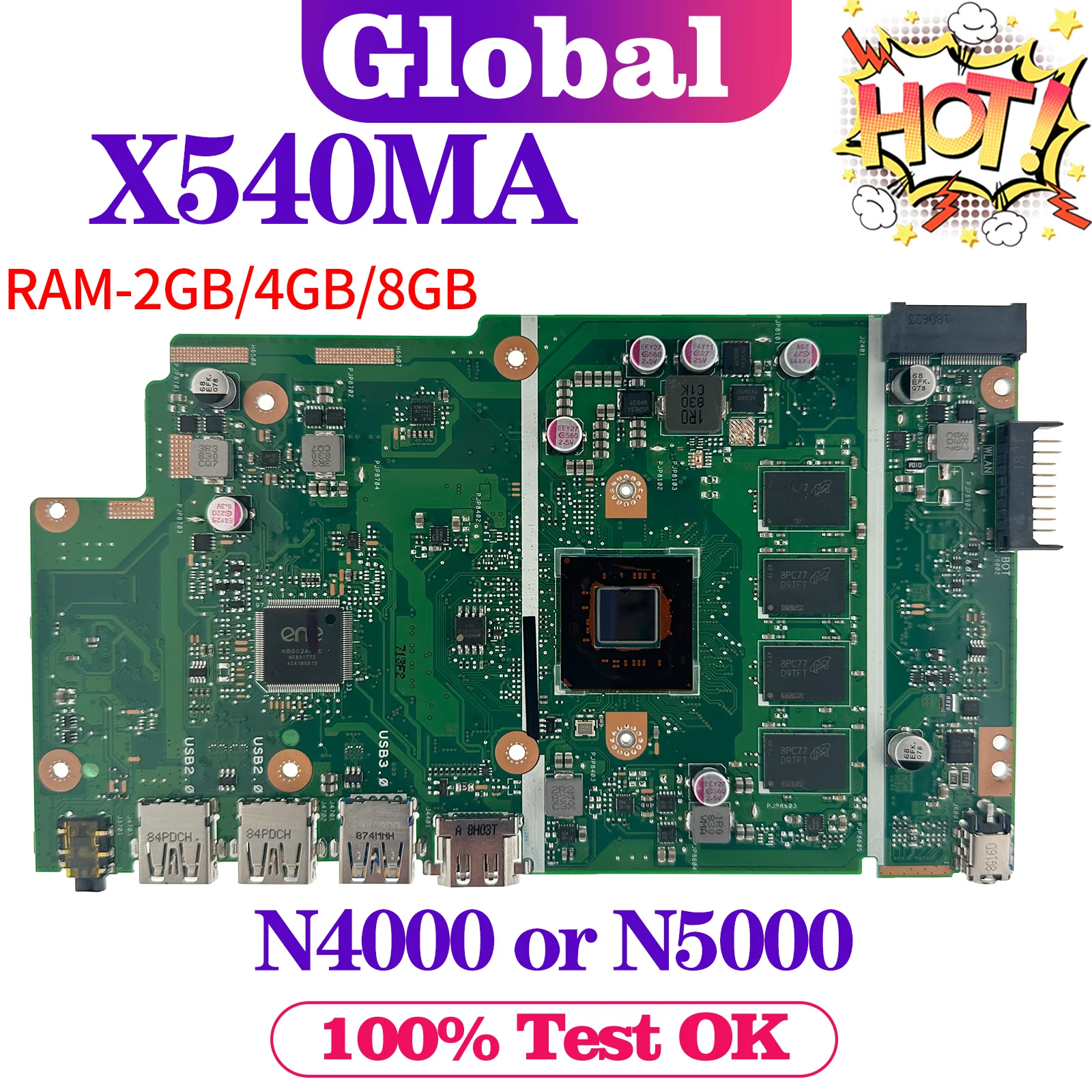 Placa-mãe do Portátil para Asus X540ma F540ma A540ma D540ma X540m N4000 N5000 Ram 2gb 4gb 8gb
