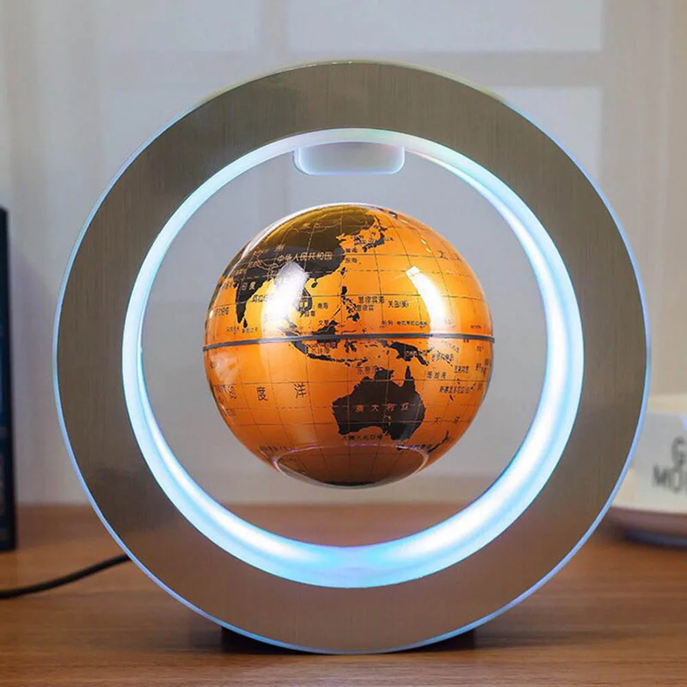 Schwebender Globus – 6 Zoll Magnet-Levitation Weltkugel Mit LED-Beleuchtung (weißes Licht), Dreht Sich Geräuschlos, Ideal Als Deko & Geschenk