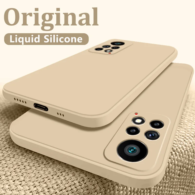 Coque de téléphone originale en silicone liquide souple pour Xiaomi Redmi Note 11S 11T Mi11t Pro Mi 10T Lite 9 K20 POCO X3 NFC Shockproo_voghion.com