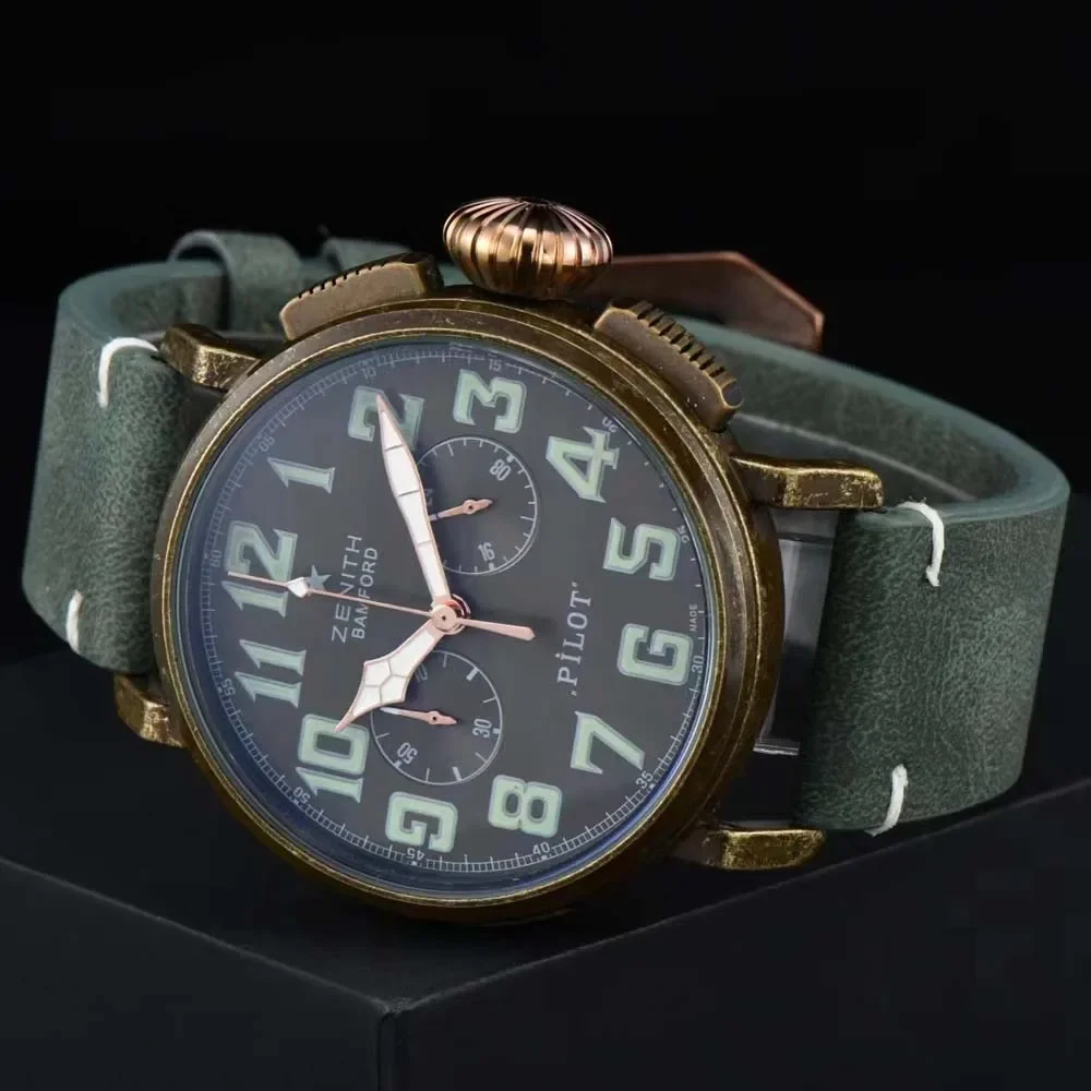 

Часы наручные Zenith мужские с хронографом, брендовые Роскошные деловые стальные спортивные, AAA