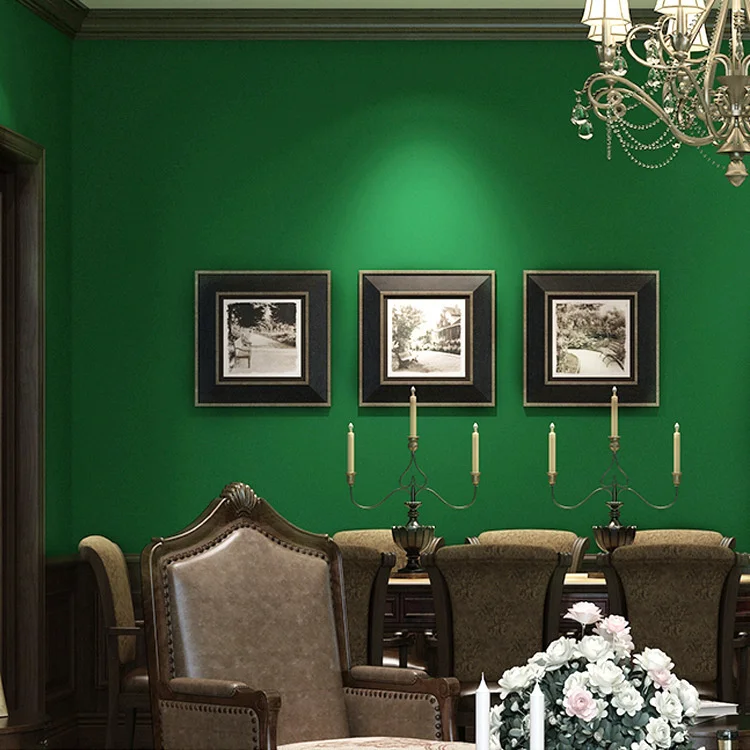 American country solid color pine green dark green non-woven wallpaper bedroom living room plain wallpaper смартфон alcatel 1s 2020 5028y pine green