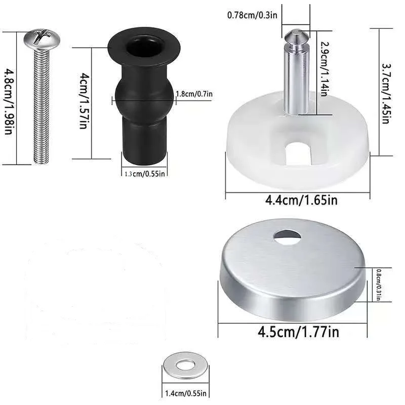 Stainless Steel Toilet Lid Release Expansion Screw Bathroom Hardware Mountings Replacement Quick Fitting For Upper Installation