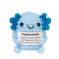 Whimsical Handmade Crochet Owl: Inspirational Decorative Ornament Gift (Axolotl blue)