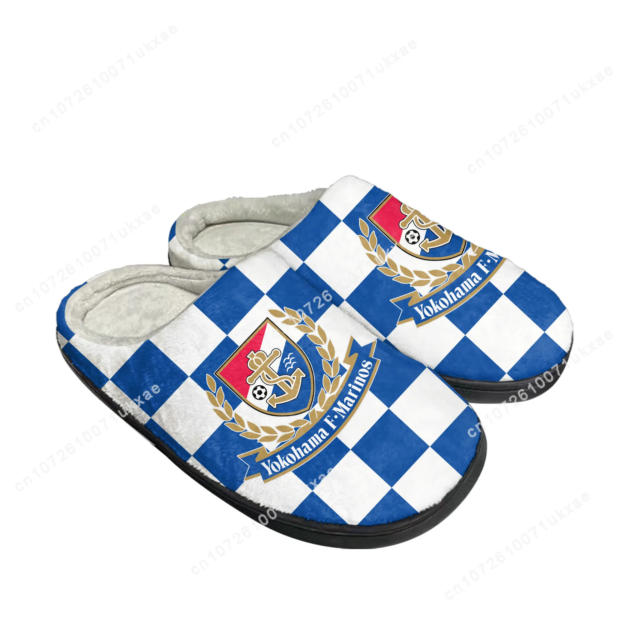 

F・マリノス Marinos Football Home Cotton Slippers Mens Womens Plush Bedroom Casual Keep Warm Shoes Thermal Indoor Slipper Customized