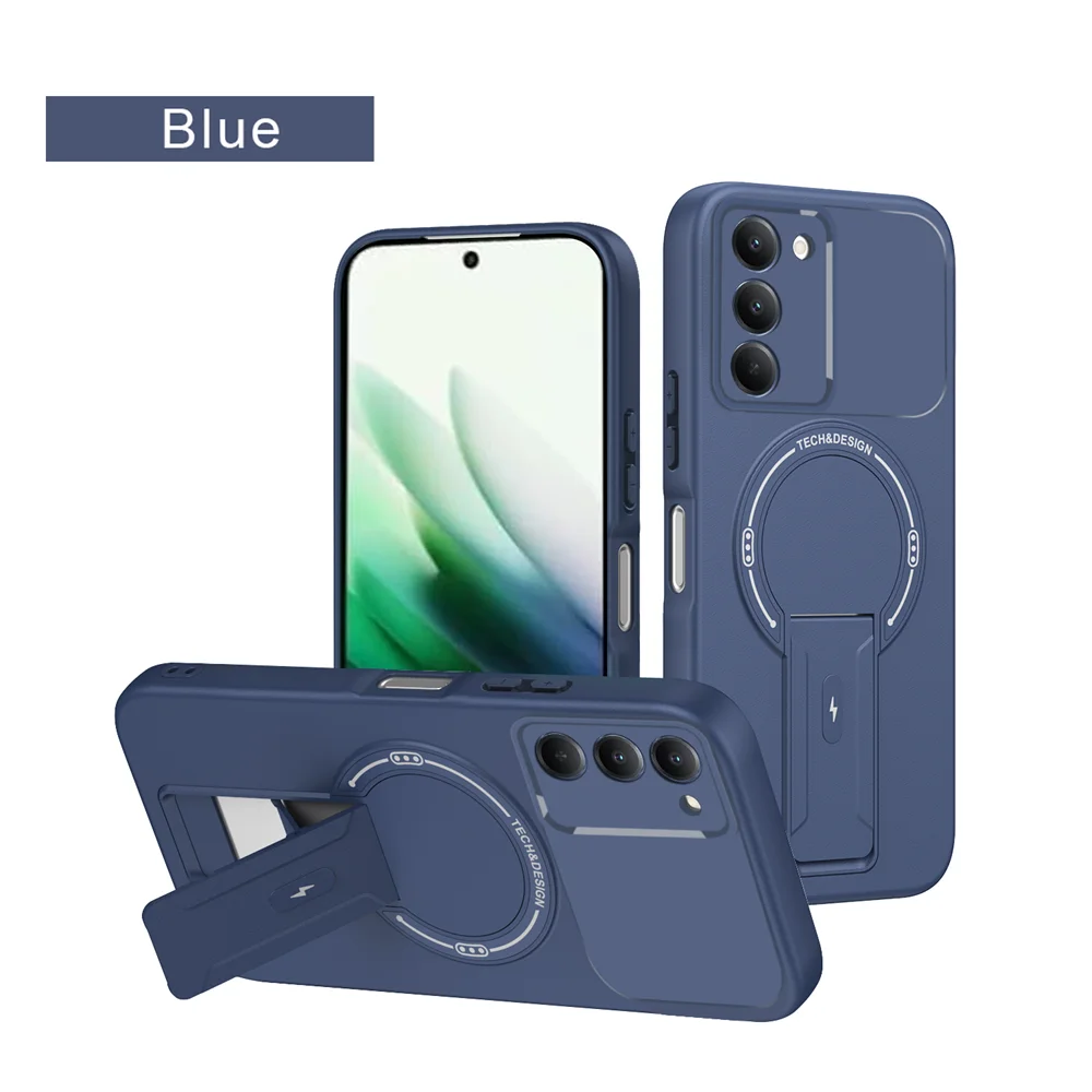 Enhanced Magnetic Lens Protection Foldable Phone Case with Soft Back Cover