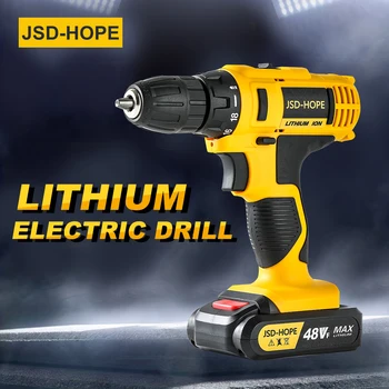 Electric hand drill Hammer drill Domestic lithium battery electric hand drill Rechargeable handgun drill drilling tool Electric 1