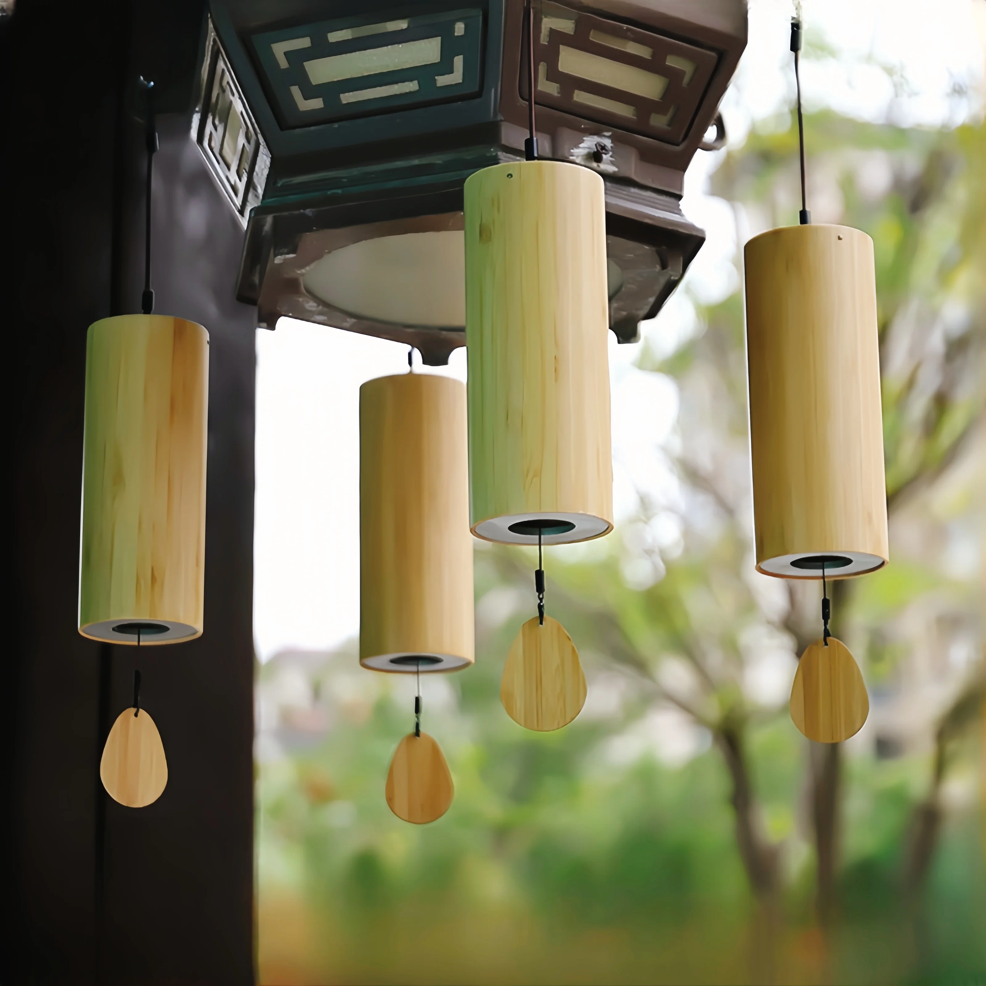 Bamboo Wind Chimes Meditation Chimes Energy Chimes Wind Chimes Bamboo Chord Handmade Outdoor