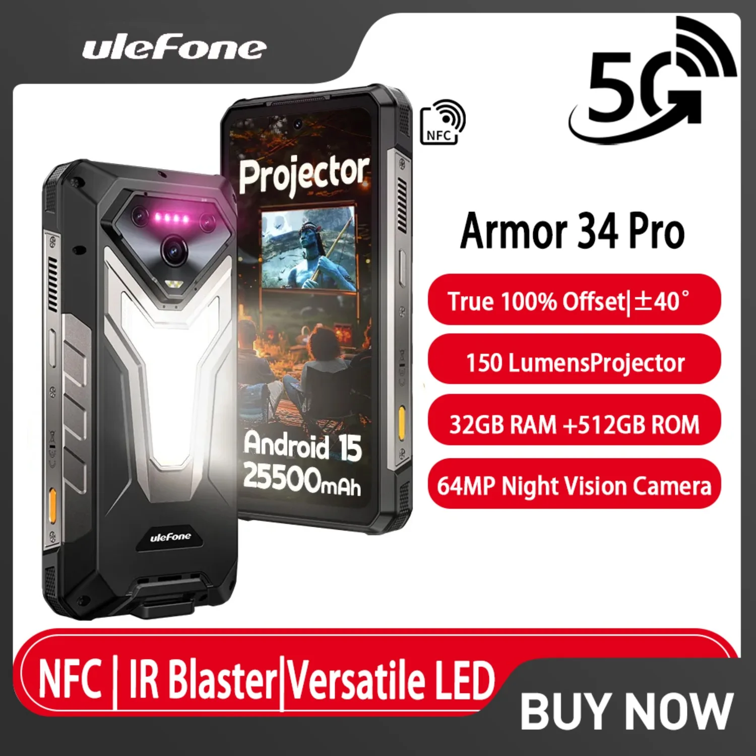ulefone armor 34 pro ナイトビジョン プロジェクター Ulefone Armor 34 Pro：Ultra-Rugged 5G Smartphone with Built