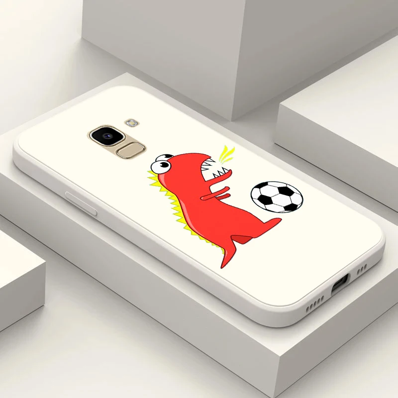 Custodia Per Samsung Galaxy J2 Core J2 J4 J6 J8 2018 Plus + Cover Per Telefono Soft Silicon Dinosaur Football