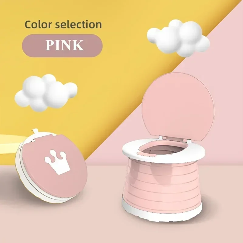 Potty Training Toilet for Kids Household Portable and Folding Outdoor Camping Clamshell Urgent Use Toilet Baby Travel Potty 5