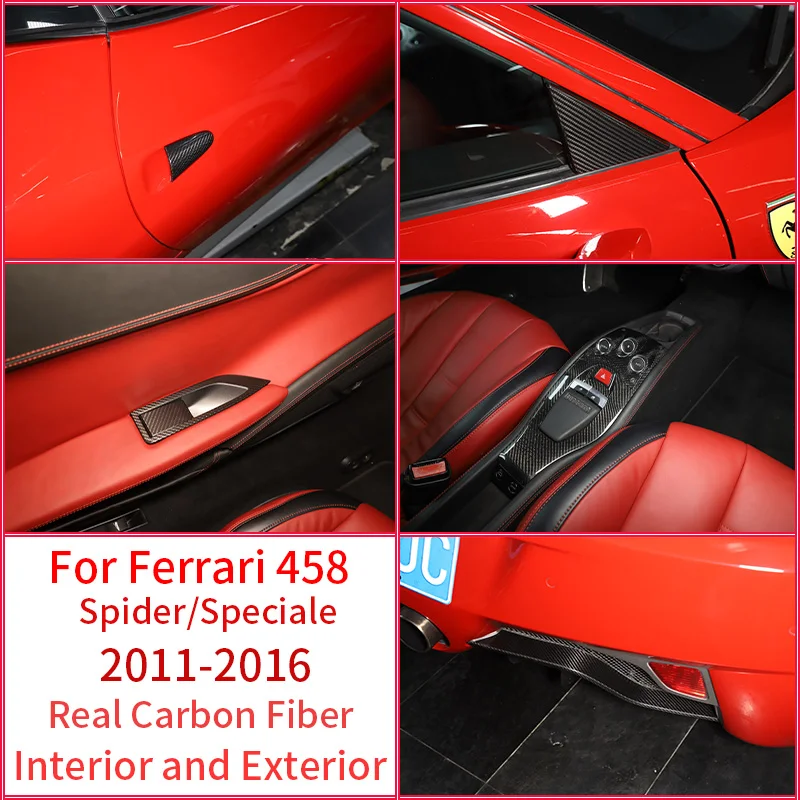 

Панель управления салона автомобиля для Ferrari 458 Spider/Special 2011-2016, наклейка на дверь, автозапчасти из настоящего углеродного волокна