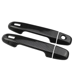 Sleek Car Front Door Handle Cover - Premium Door Trim Decoration Sticker Styling Accessories (Carbon fiber black)
