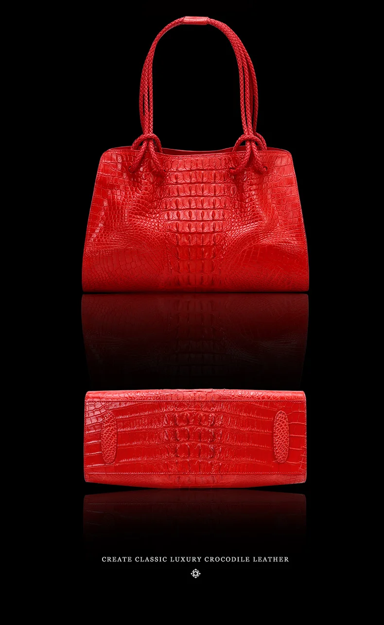 Luxury Genuine Leather Crocodile Pattern Women’s Tote Bag