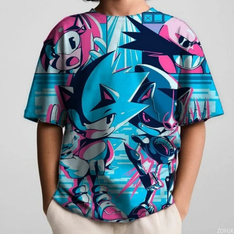 여름 소년 애니메이션 반팔 슈퍼 영웅 프린트 티셔츠 아동복 티셔츠