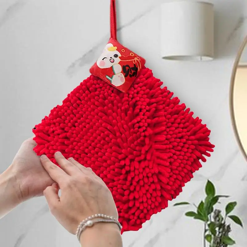 

Kitchen Hand Towel Cute Soft Absorbent Coral Fleece Quick Dry Towel For Hotel Office Bathroom Kitchen Hanging Hand Dry Towel