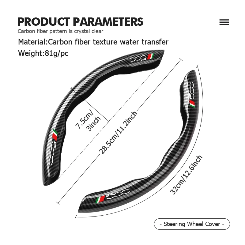 Enhanced Carbon Fiber Non-Slip Steering Wheel Cover Protector Case