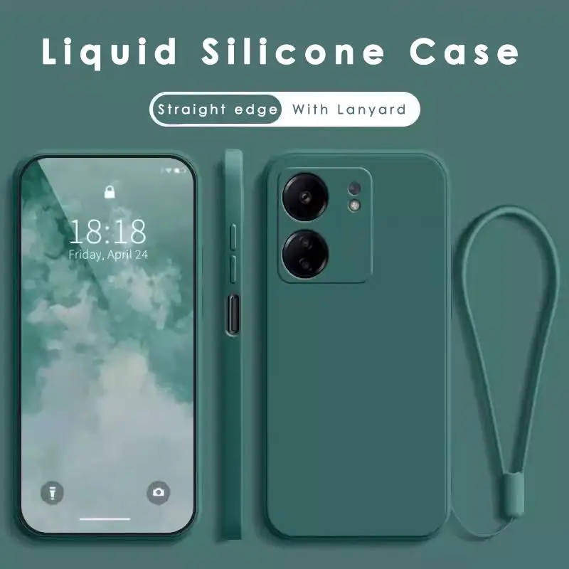 13C flytande silikonfodral för Xiaomi Redmi Note 13 11 Plus 12s 12T 12C 10 9 8 Pro 12 Turbo 10S 9S 5G_voghion.com