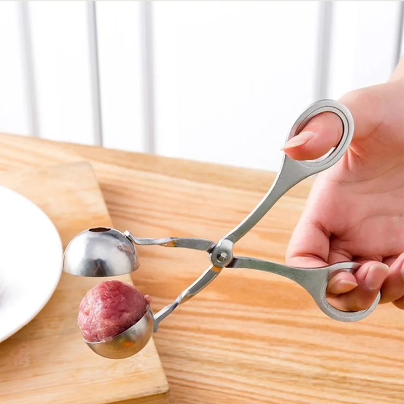 Stainless Steel Meatball Maker Spoon Kitchen Tools Shrimp Balls Mold Digging Ball Spoon DIY Meat Snack Foods Fish Balls Tools