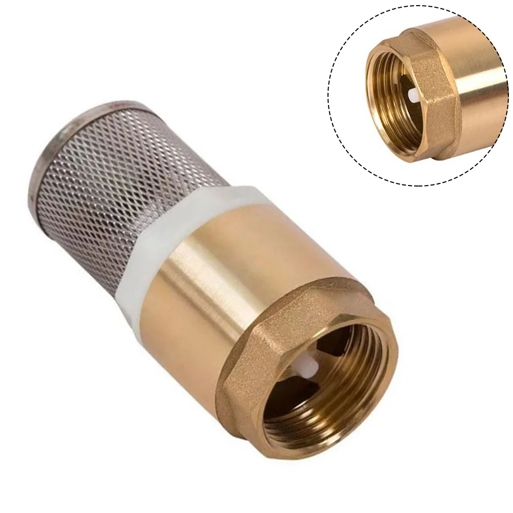 

1pcs Brass Foot Valve BSP Internal Thread Bottom Valve Copper Water Pump Inlet Pipe With Filter Screen Vertical Check Valve