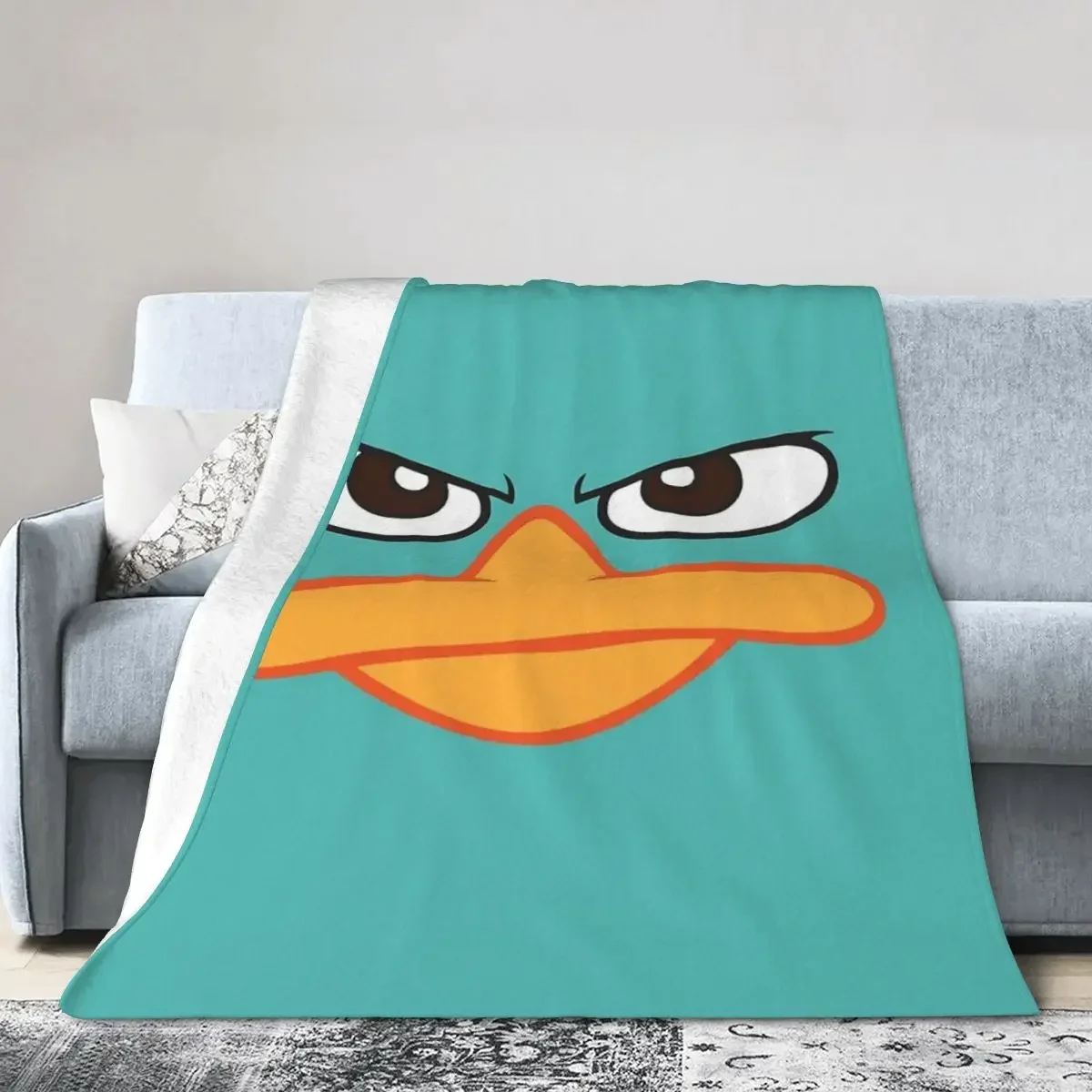 Perry The Platypus Mask Blankets Soft Warm Flannel Throw Blanket