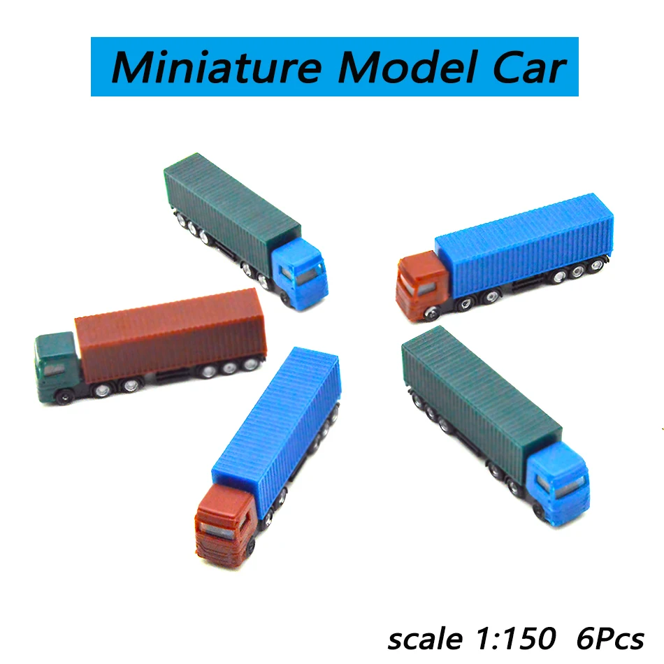 

6 шт. 1/150 масштабная Миниатюрная модель автомобиля грузовика контейнер для транспортных средств пластиковый песочный стол транспортировка пейзаж планировка здания поезда