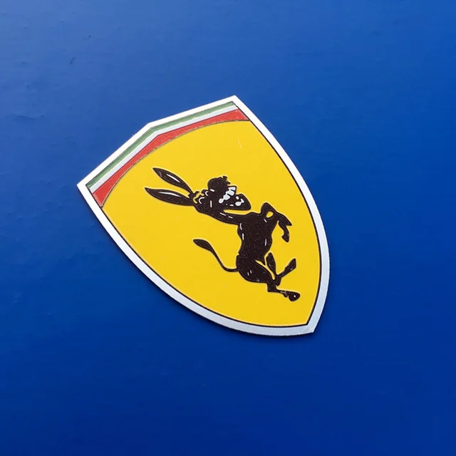 Autocollant Ferrari Humoristique - Logo Ane En Métal Pour Voiture - Sticker Parodie Prank Vlandho