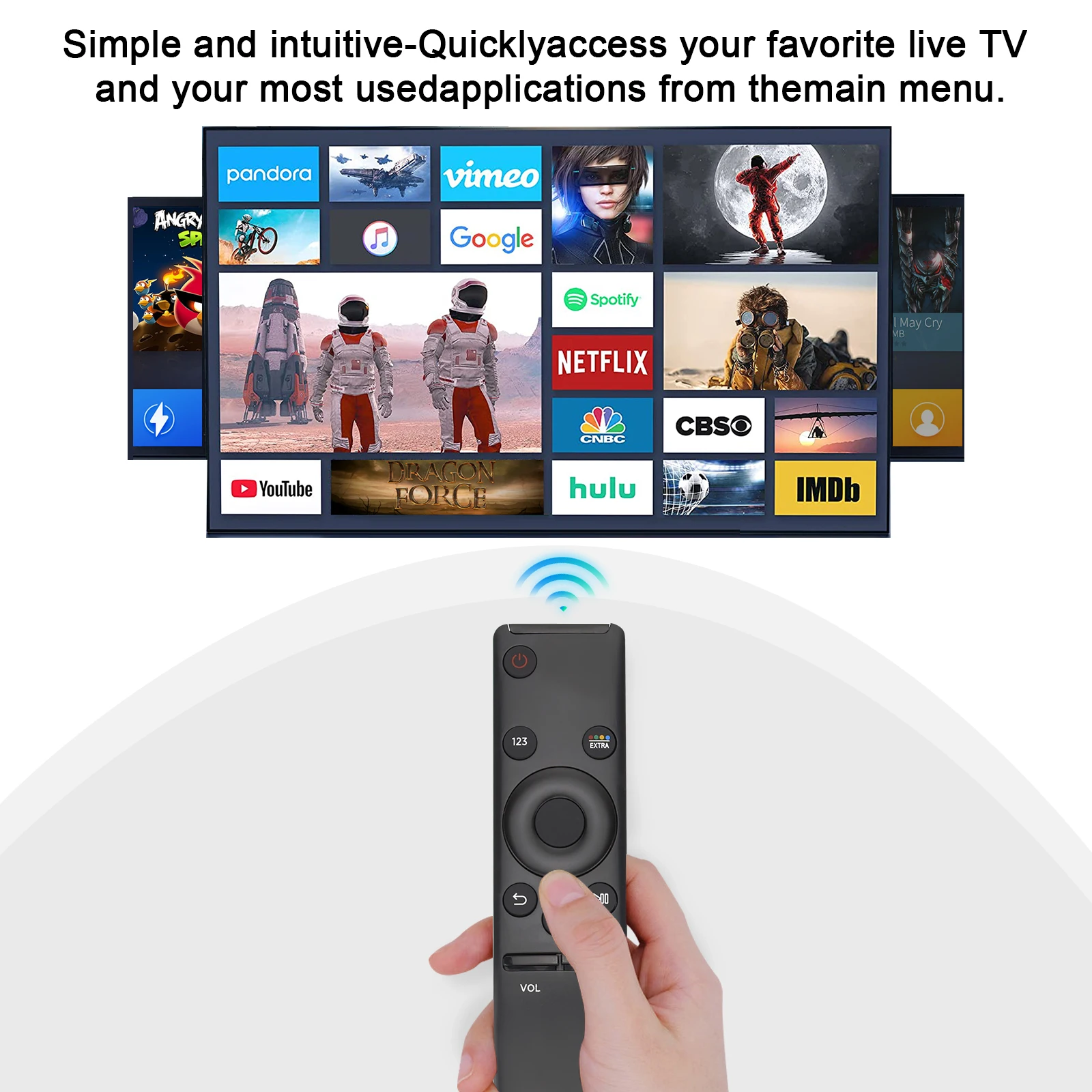 Remote Control Bn59-01259E Universal Compatible with Samsung Tv Un40Ku6290 Un40Ku6290F Un43Ku7000D Un49Ku7000 Un55Ku6290F Un50Ku