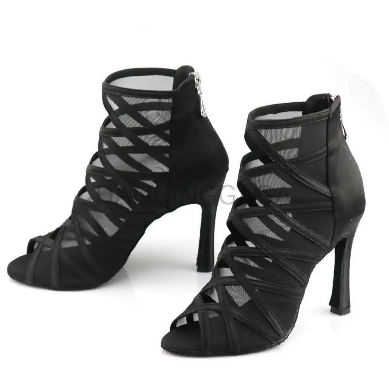 

Sexy Modern Style Women Latin Dance Shoes Soft Suede Sole 10cm Heel Can Custom 6-11cm Heel Ladies Ballrom Tango Dance Sandals