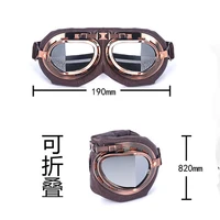 Lunettes de moto en cuir vintage, lunettes de vélo D343, lunettes de casque de jet rétro, lunettes de sport de plein air, lunettes interdites 2