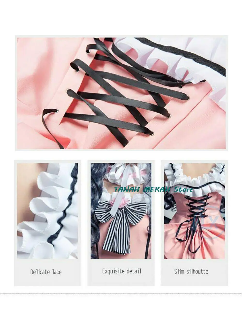 Anime Black Butler Kuroshitsuji Ciel Phantomhive Cosplay Sleeveless Lace Maid Cut Full Dress Uniform Outfit Princess Costumes