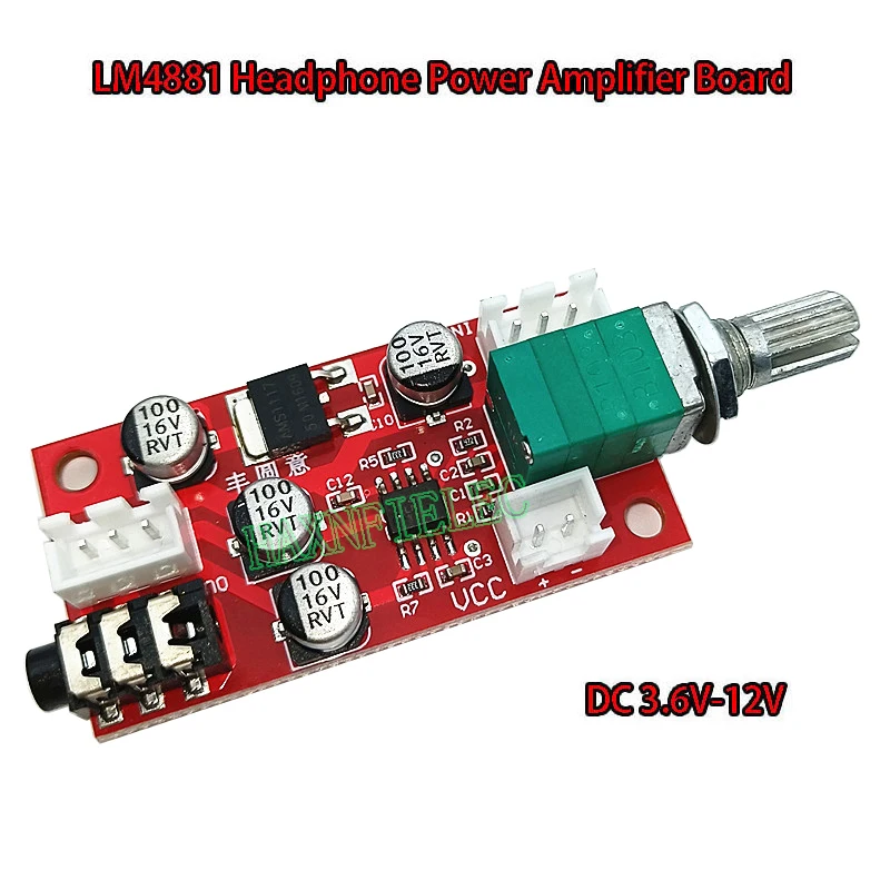 LM4881 헤드폰 전력 증폭기 보드 프리앰프 프리앰프 모듈 DC 3.6V-12V