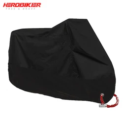 Premium Waterproof Motorcycle Cover - Durable, Dustproof, & Rain - Resistant Protector - 2XL  2101 - 2200mm (MZ001 - Black)