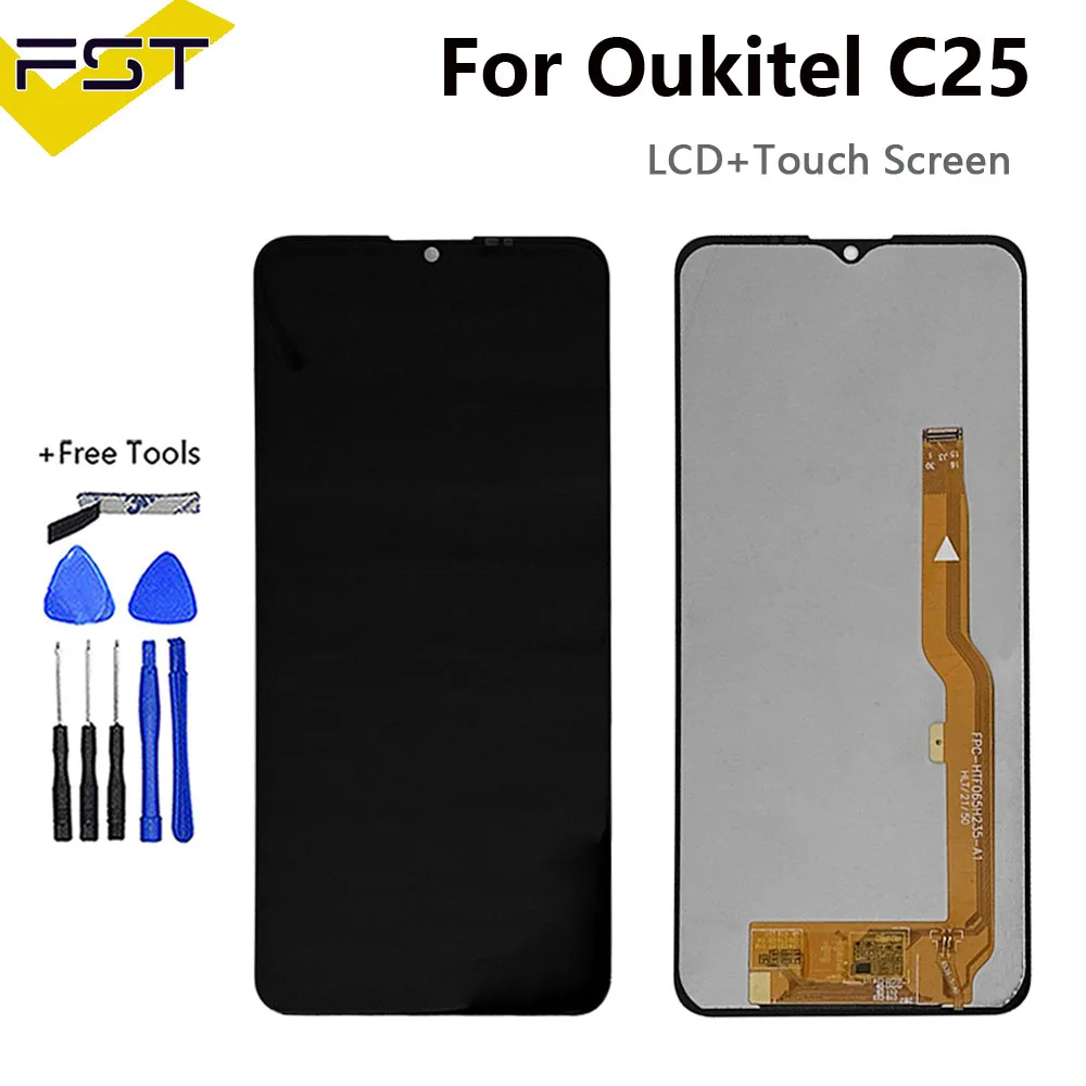 

6,52 дюймовый ЖК-дисплей OUKITEL C25 + кодирующий преобразователь сенсорного экрана в сборе 100% Оригинальный ЖК-дисплей + сенсорный дигитайзер для замены OUKITEL C25