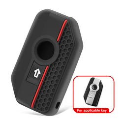 Premium Silicone Motorcycle Key Case Cover (Black)
