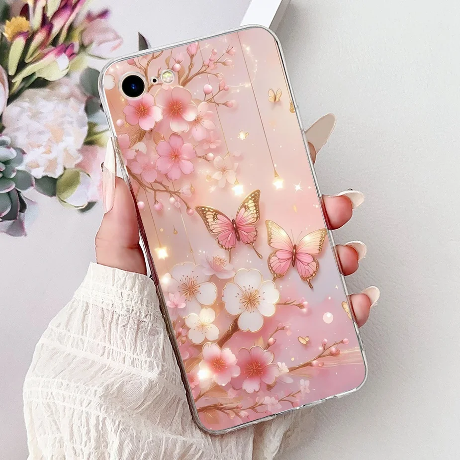 Cute Cat Painted Clear Silicone Soft Slim Phone Case