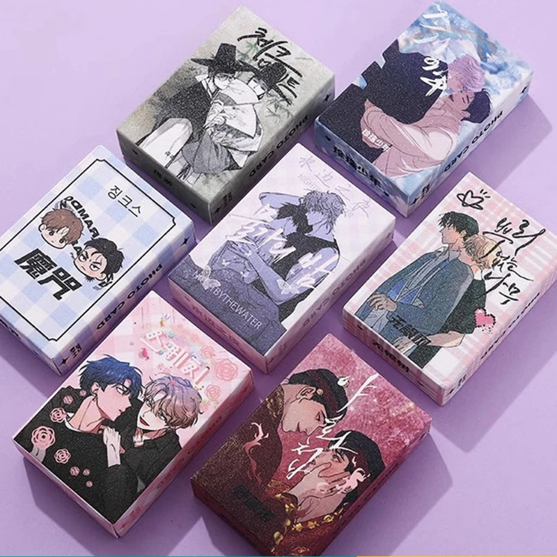 50 개/대 한국 만화 레이저 Lomo 카드 만화 캐릭터 미니 엽서 HD Photocard 코스프레 선물