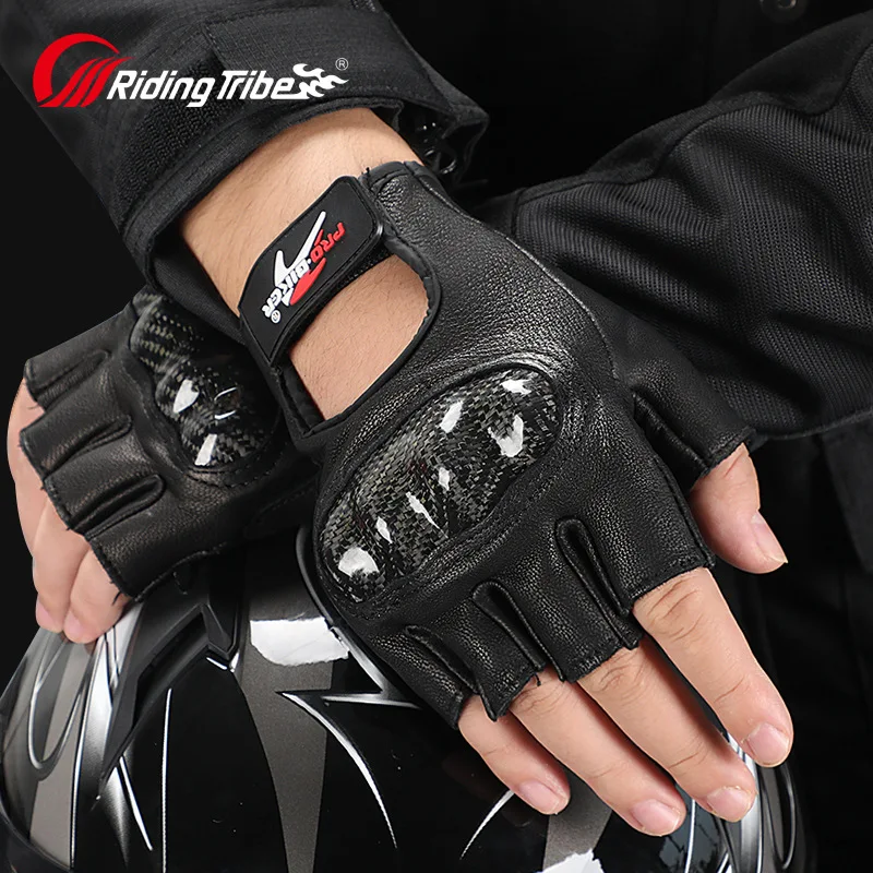 

Summer Breathable Cycling Gloves for Men and Women, Leather Carbon Fiber Half Finger Anti Drop, Anti Slip, Exposed Finger Gloves