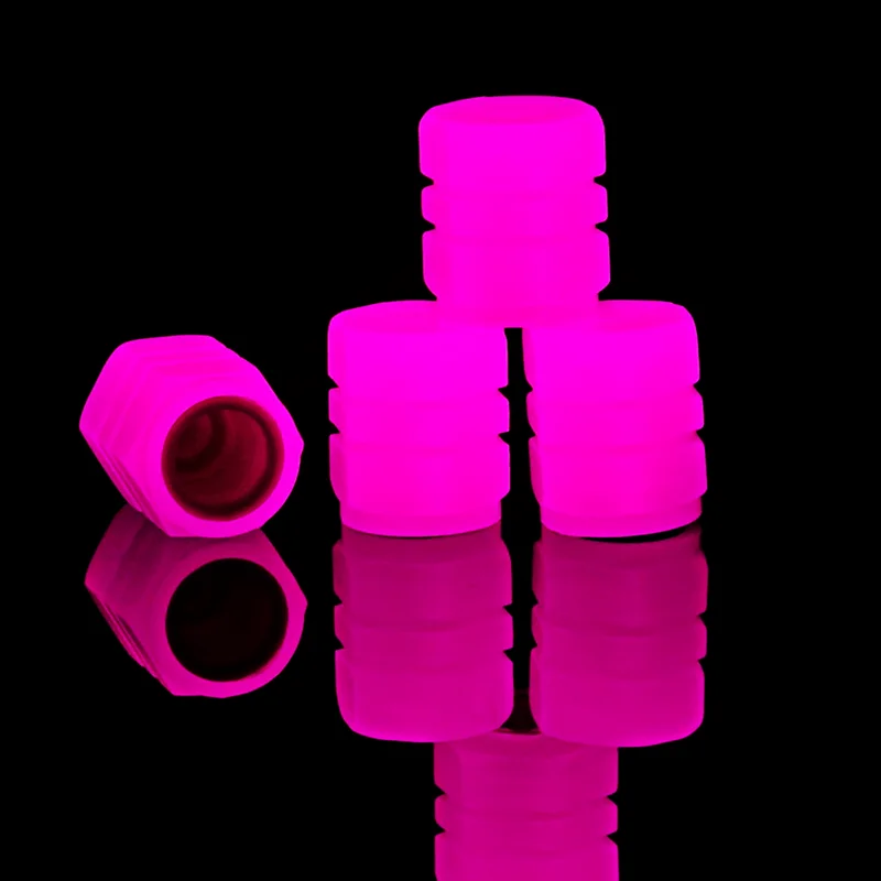 Luminous Tire Valve Cap Valve Stem Caps Universal Fluorescent Tyre Stem Covers Nozzles Light Cap for Car Motorcycle Bike